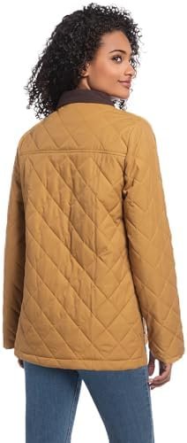 Quilted Barn Jacket for Women Corduroy Collar Lightweight Pu...