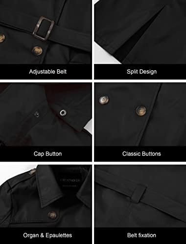 CREATMO US Women's Trench Coat Double-Breasted Classic Lapel...