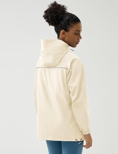 LOMON Lightweight Active Rain Jacket Hooded Water Resistant ...