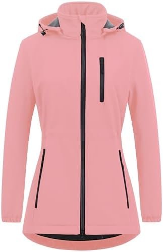 Chrisuno Women's Lightweight Long Softshell Fleece Lined Jac...