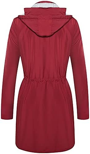 Twinklady Rain Jacket Women Windbreaker Striped Climbing Rai...