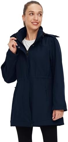 wantdo Women's Softshell Jacket Hooded Fleece Lined Waterpro...