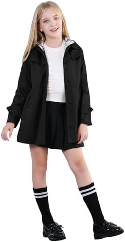Betusline Girl's Single Breasted Trench Coat Dress Coat Oute...