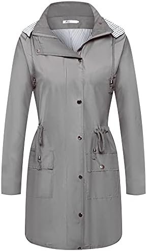 Twinklady Rain Jacket Women Windbreaker Striped Climbing Rai...