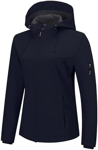 Outdoor Ventures Women's Softshell Jacket with Hood Fleece L...
