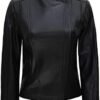 Blingsoul Womens Real Leather Motorcycle Jacket - Asymmetric...