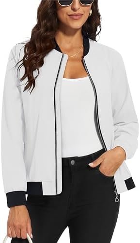 MAGCOMSEN Women's Lightweight Bomber Jackets Zip Up Casual C... MAGCOMSEN Women's Lightweight Bomber Jackets Zip Up Casual C...