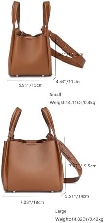 Leather Tote Bag Slouchy Handbag with Zipper Stylish for Wom...