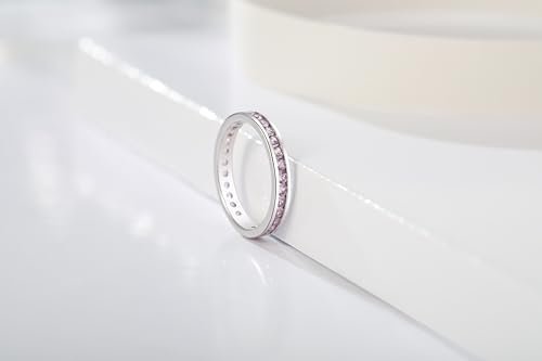 Muses Art Design Sterling Silver 925 CZ Birthstone Eternity ...