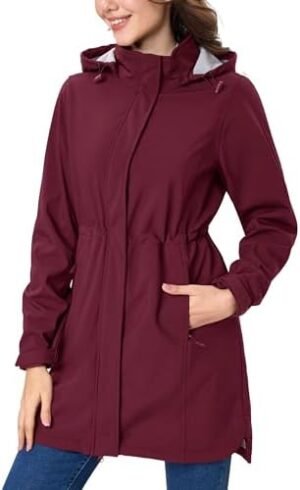 MAGCOMSEN Women's Long Fleece Lined Jackets Warm Winter Wind...