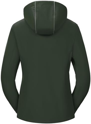 Pursky Women's Softshell Jacket Lightweight Fleece Lined Rai...