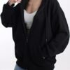 Oversized Women's Casual Full-Zip Hoodie Lightweight Long Sl...