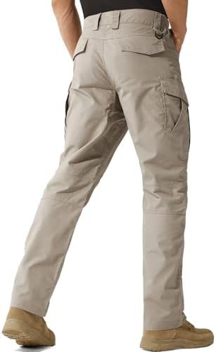 FREE SOLDIER Men's Water Resistant Pants Relaxed Fit Tactica...