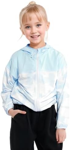 JiAmy Girl's Athletic Hoodie Zip Up Sun Protection Jacket Co...