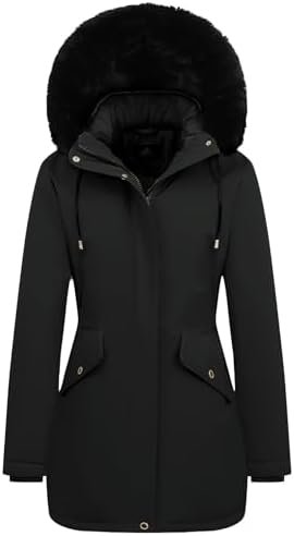 MOERDENG Women's Long Winter Down Coat Thicken Fleece Lined ...