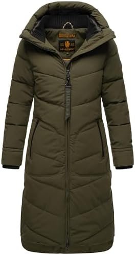 Women's Long Quilted Jacket for Winter | Puffy Winter Coat i...