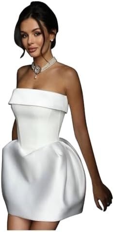 Strapless Short Wedding Dresses for Bride A Line Bridal Show... Strapless Short Wedding Dresses for Bride A Line Bridal Show...