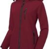 CREATMO US Women's Plus Size Long Softshell Jacket Waterproo...