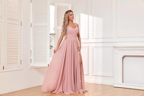 BOLENSYE Off The Shoulder Bridesmaid Dresses with Pockets Ru...