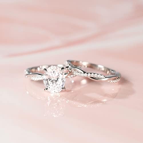 Mameloly 3ct Engagement Rings for Women Oval Cut Bridal Ring...