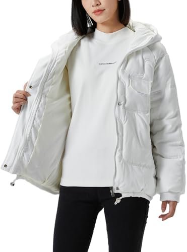 JiangWu Women's Winter Thickened Hooded Cotton Coat Windproo...