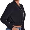 SweatyRocks Women's Casual Long Sleeve Solid Zip Up Coat Cro...