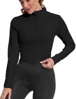 MathCat Seamless Workout Jacket for Woman,Zip Up Long Sleeve... MathCat Seamless Workout Jacket for Woman,Zip Up Long Sleeve...