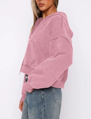 PRETTODAY Women's Zip Up Hoodies Oversized Long Sleeve Acid ...