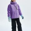 GEMYSE Girl's Waterproof Ski Snow Jacket Fleece Windproof Wi...