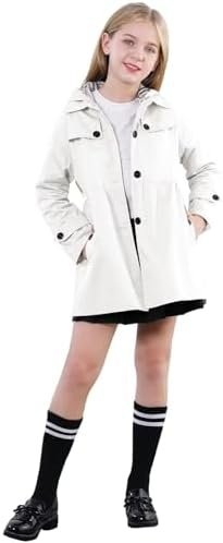 Betusline Girl's Rain Jackets Lightweight Waterproof Hooded ...