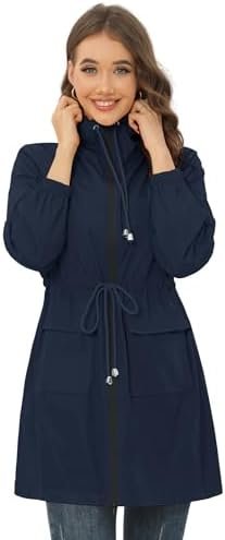 Rain Jacket for Women Waterproof with Hood Active Outdoor Lo...