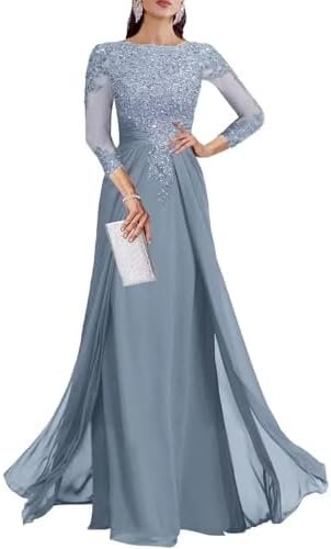 3/4 Sleeve Mother of The Bride Dresses for Wedding Sequin La...