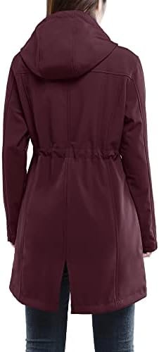 33,000ft Women's Softshell Long Jacket with Hood Fleece Line...