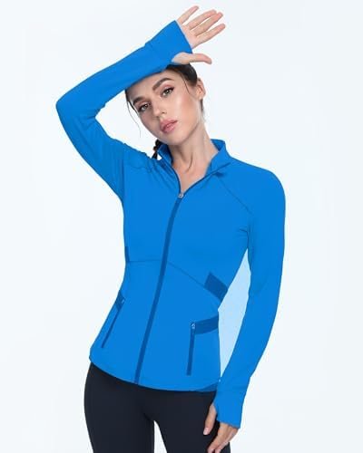 QUEENIEKE Women's Slim Fit Workout Jackets - Zip Up Athletic...