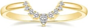 Mameloly CZ Wedding Bands for Women Pear & Round Shaped Mameloly CZ Wedding Bands for Women Pear & Round Shaped Cubi...