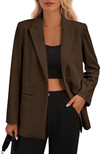 PRETTYGARDEN Women's Winter Corduroy Blazers Jackets Dressy ...