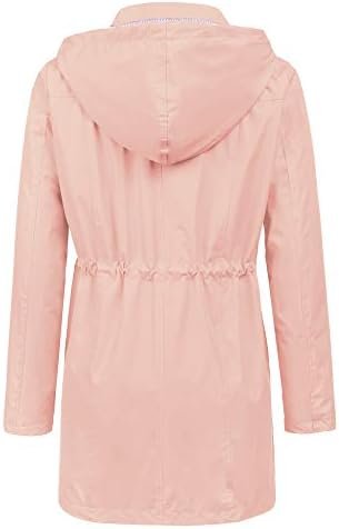 LOMON Raincoat Women Waterproof Long Hooded Trench Coats Lin...