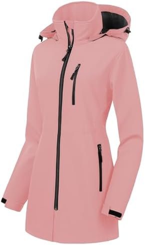 CREATMO US Women's Lightweight Waterproof Long Softshell Tac...