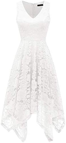 Meetjen Women's Lace Cocktail Party Dress 2025 Handkerchief ...