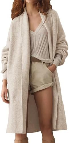 Saodimallsu Womens Long Cardigan Sweaters Chunky Open Front ...