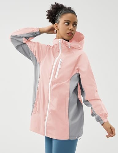 LOMON Lightweight Active Rain Jacket Hooded Water Resistant ...