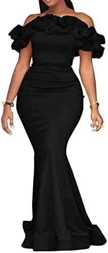 Cololura Sexy Floor-Length Off Shoulder Ruffles Stringy Selv... Cololura Sexy Floor-Length Off Shoulder Ruffles Stringy Selv...