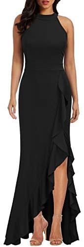 WOOSEA Women's High Neck Split Bodycon Mermaid Evening Cockt... WOOSEA Women's High Neck Split Bodycon Mermaid Evening Cockt...