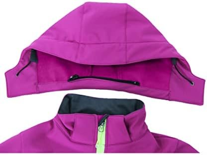 M2C Boys Girls Hooded Windbreaker Fleece Lined Softshell Jac...