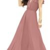 KOH KOH Womens Long V-Neck Ruffle Sleeveless Bridesmaid Prom...