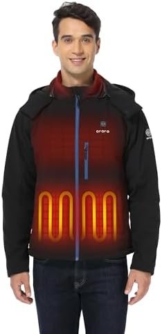 ORORO Men's 4 Heat-Zone Heated Jacket with Battery, Soft She... ORORO Men's 4 Heat-Zone Heated Jacket with Battery, Soft She...