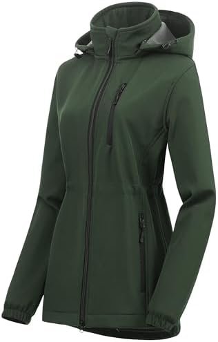 Chrisuno Women's Lightweight Long Softshell Fleece Lined Jac...