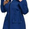 ZOMVA 2025 Plus Size 1X-4X Rain Jacket Coat Long Lightweight...