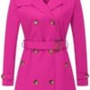 CREATMO US Women's Trench Coat Double-Breasted Classic Lapel...