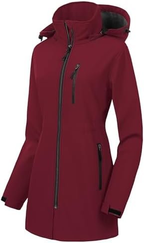 CREATMO US Women's Lightweight Waterproof Long Softshell Tac...